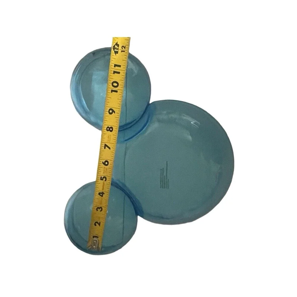 DISNEY MICKEY MOUSE EARS BLUE Plastic CHIP & DIP BOWL